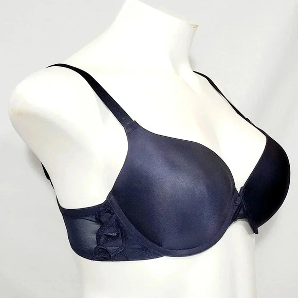 40C Lilyette 871 Tailored Push Up with Embroidered Wing Underwire Bra Black   Ex - Picture 3 of 4